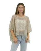 Golden Hour Sparkly Knit Beige Tops Worthier