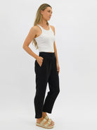 Sybul Linen Pant Black Bottoms Worthier