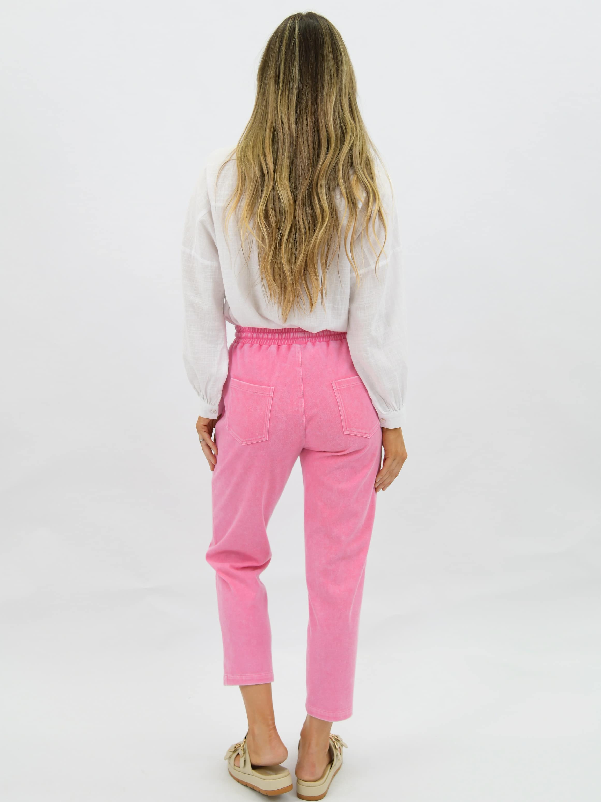 Veda Wash Joggers Pink Bottoms Worthier