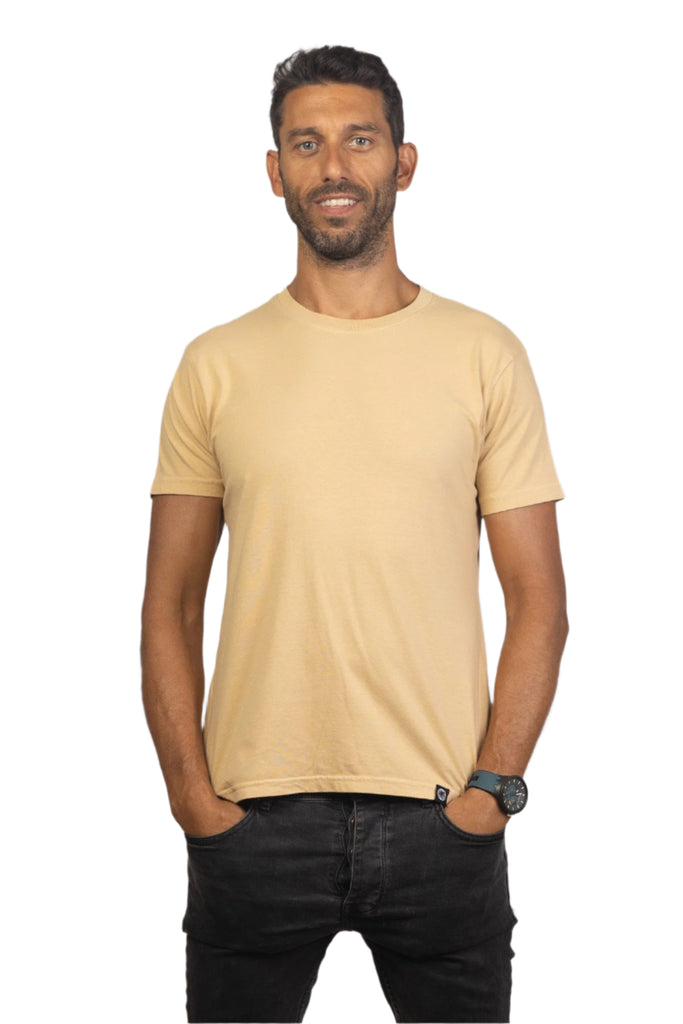 Warm Sand Organic Cotton T shirt Mens Tops Skumi S