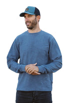 Dark Slate Blue French Terry Ribbed Sweater Mens Tops Skumi S