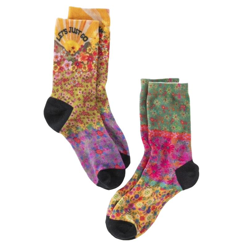 Weekend Socks Set Olive Pink Bloom Let Socks Natural Life
