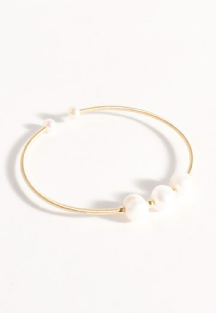Fine Wire Freshwater Pearl Cuff Gold Bracelets and Bangles Adorne