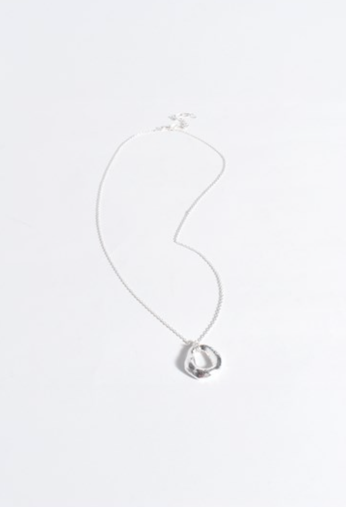 Long Ring Drop Pendant Necklace Silver Necklaces Adorne
