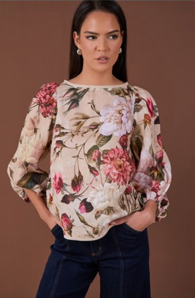 Morgan Tiered Linen Floral Skirt Floral Skirts Adorne
