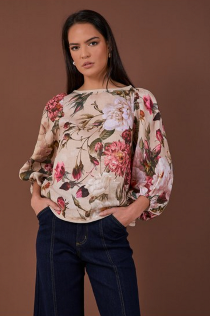Morgan Tiered Linen Floral Skirt Floral Skirts Adorne