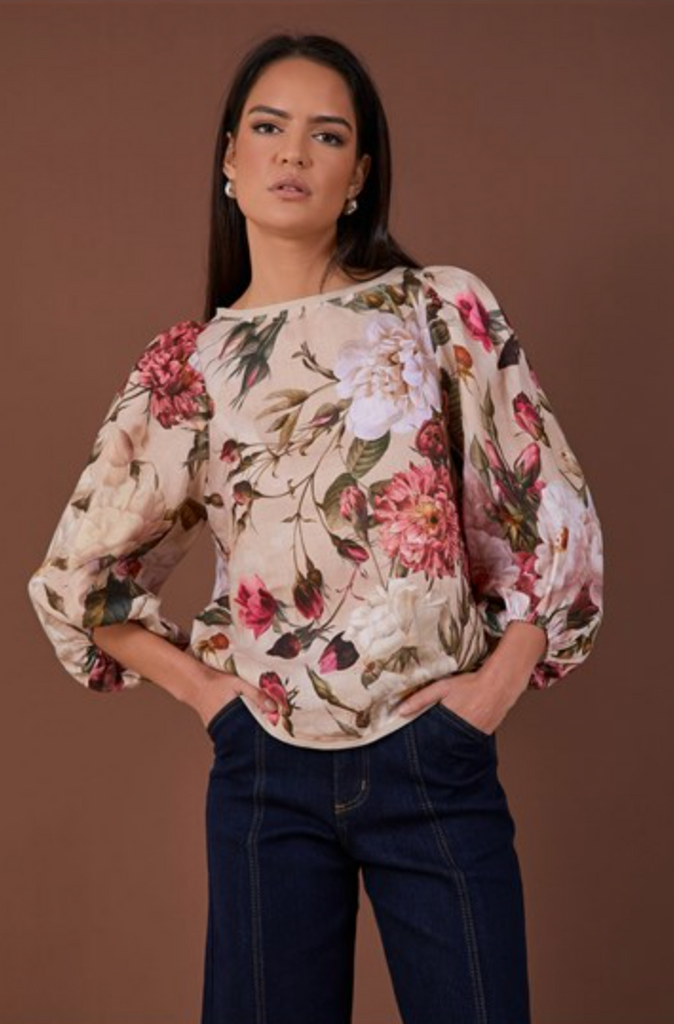 Morgan Tiered Linen Floral Skirt Floral Skirts Adorne