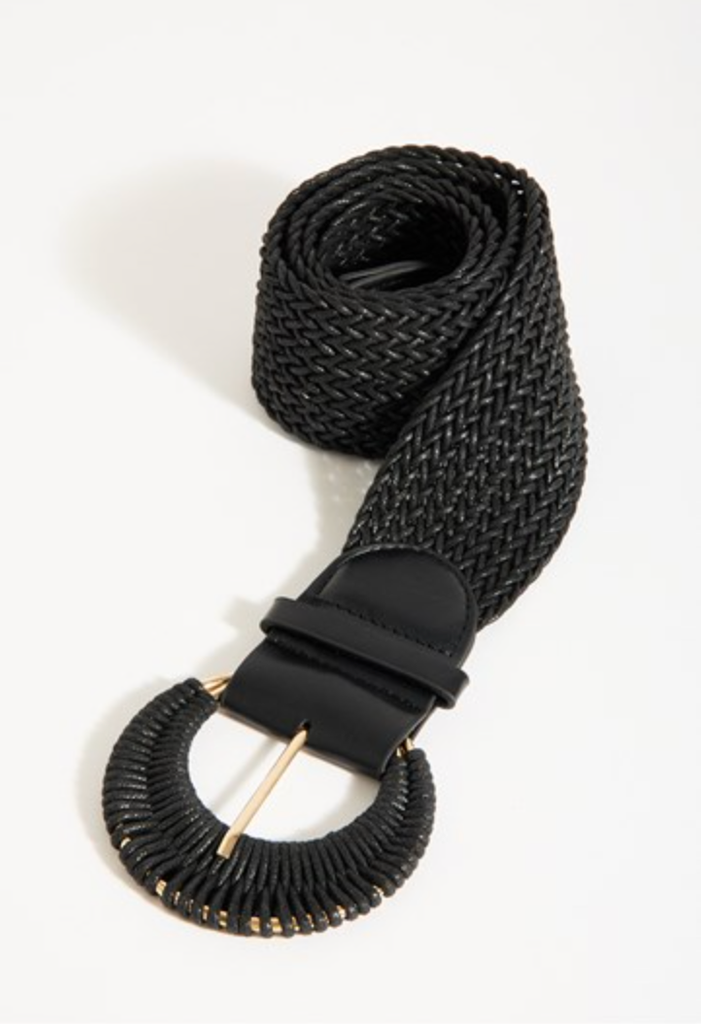 Plaited Cord Covered Buckle Belt Black Belts Adorne