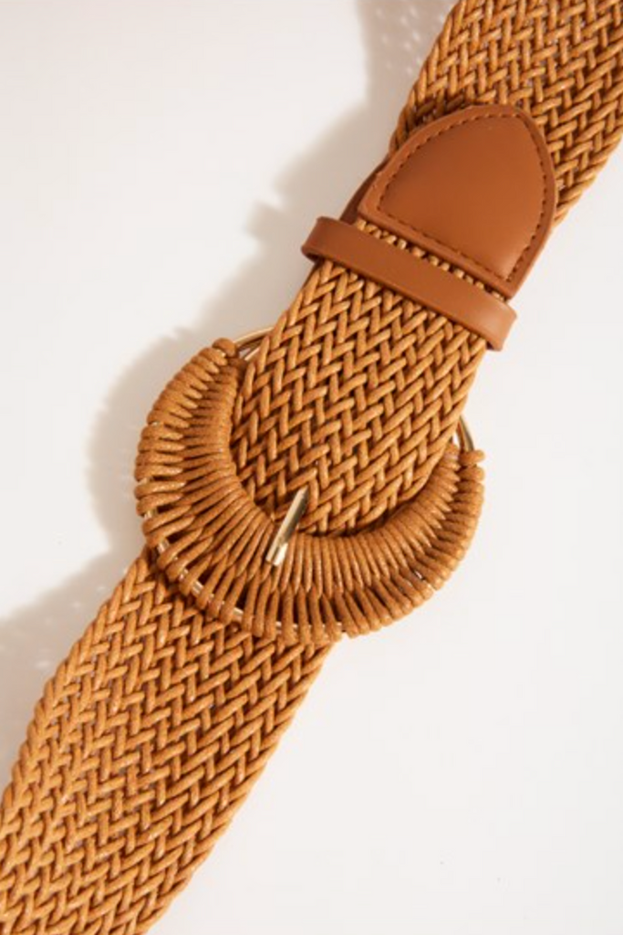 Plaited Cord Covered Buckle Belt Tan Belts Adorne