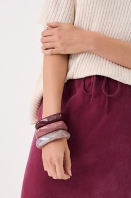 Resin Stacking Bangles Burgundy Bracelets and Bangles Adorne