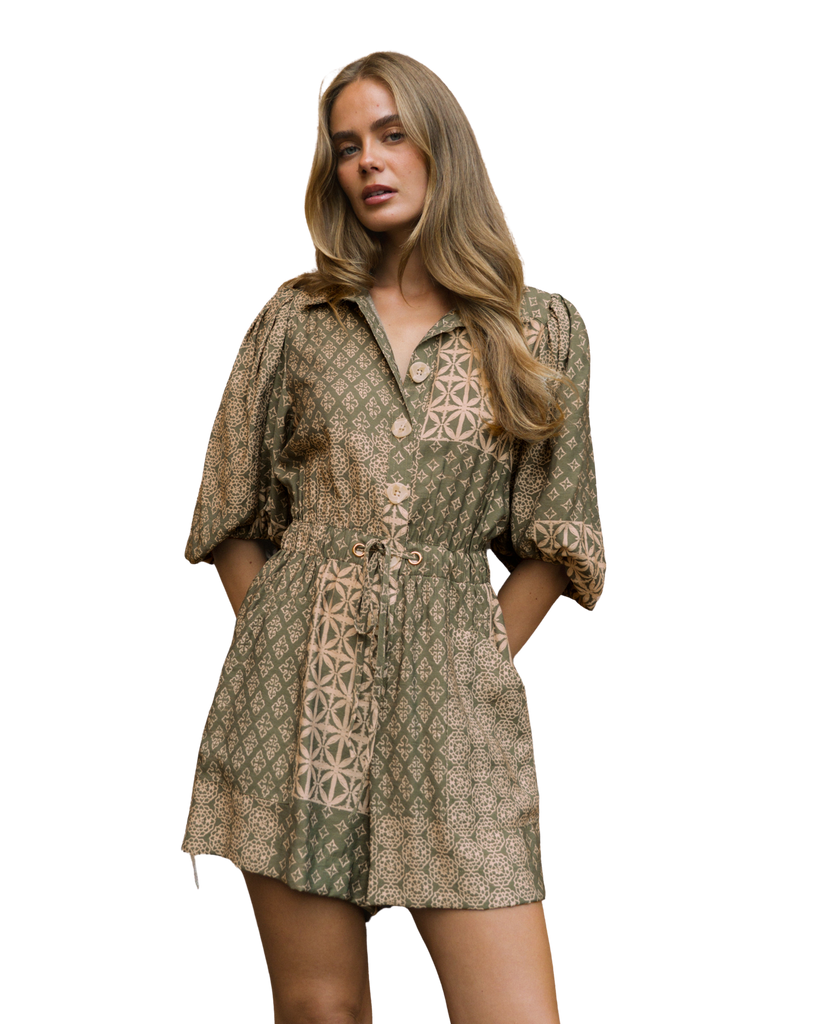 White Closet Batik Playsuit Sets White Closet
