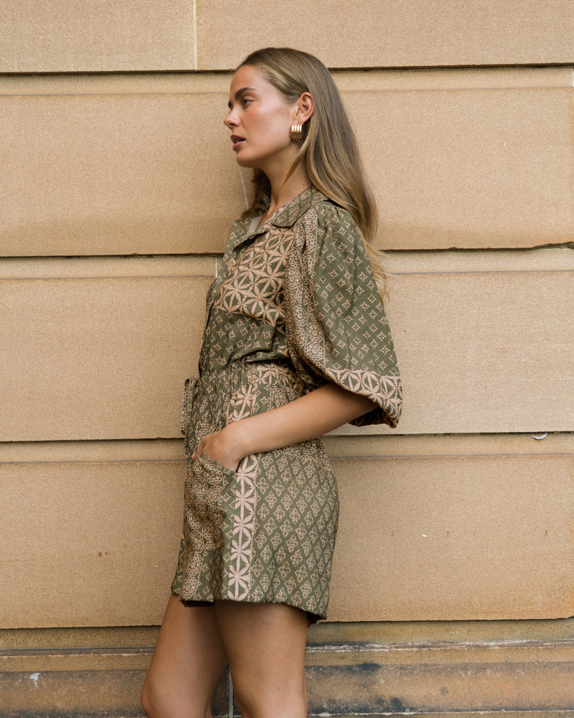 White Closet Batik Playsuit Sets White Closet