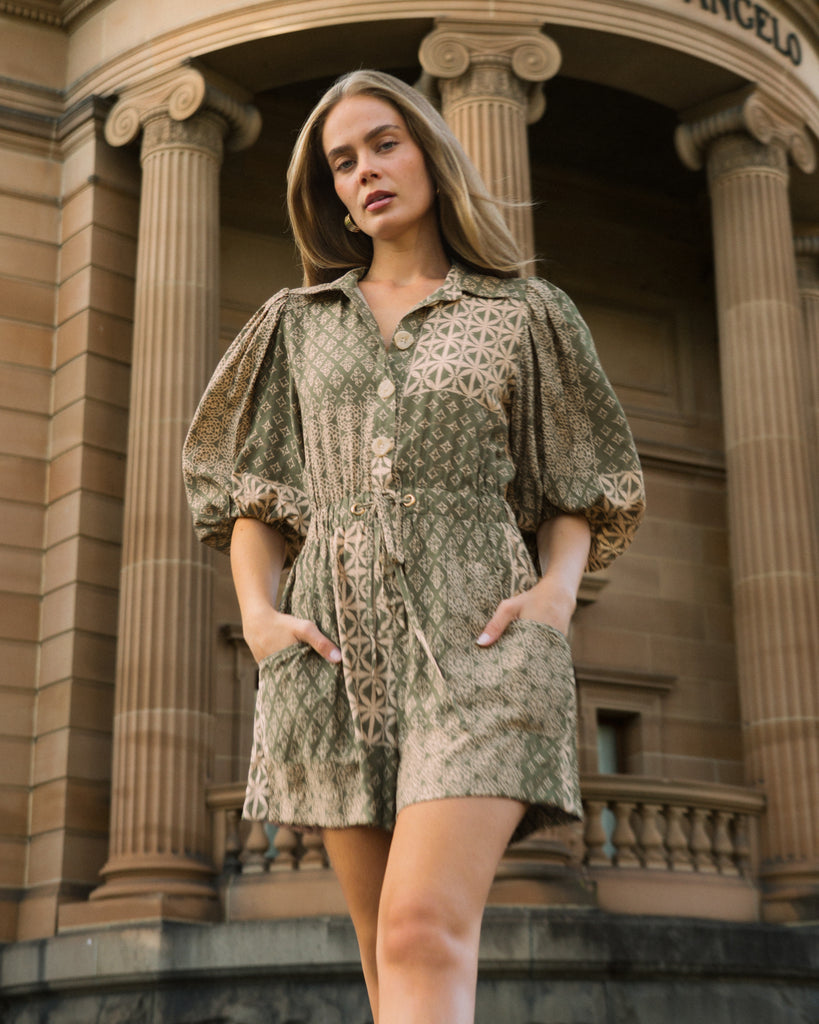 White Closet Batik Playsuit Sets White Closet