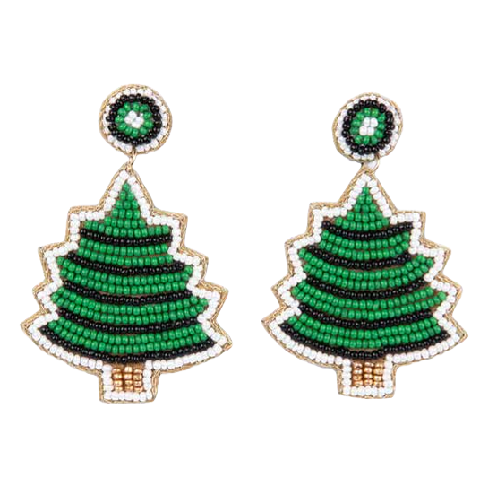 Xmas Tree Earrings Green Earrings Holiday Trading   