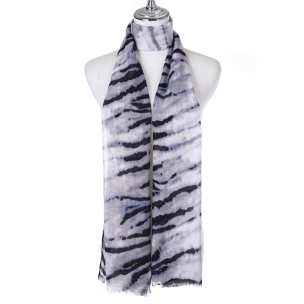 Zebra Scarf Black Scarves and Sarongs Ivys   