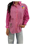 Zoda Embroidery Shirt Pink Country Tops Zoda S/M