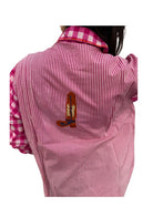 Zoda Embroidery Shirt Pink Country Tops Zoda