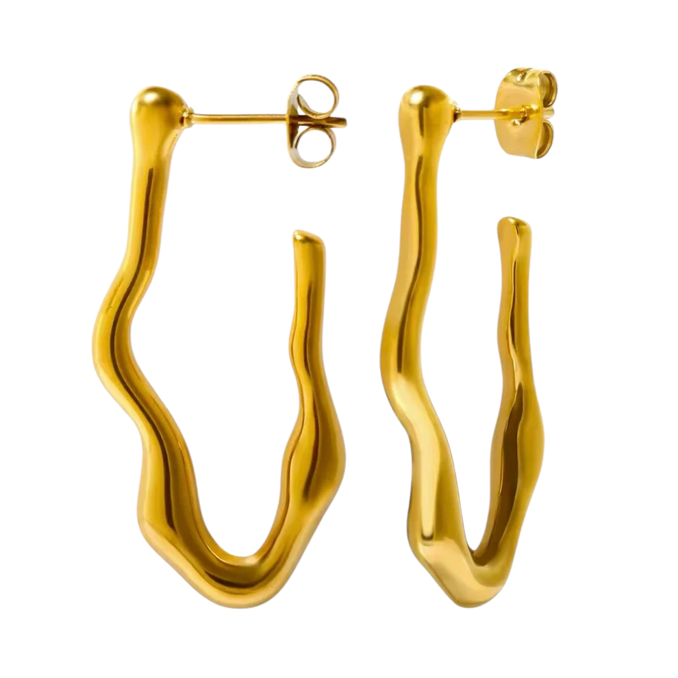 Zoe Irregular Hoops Earrings Denvi