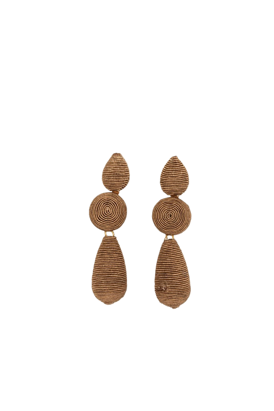 Cardiff Earrings Taupe Earrings Holiday Trading   