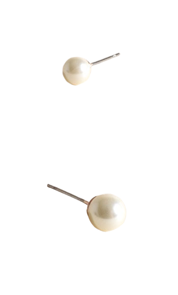 Small Glass Pearl Stud Earrings (Cream/Rose) Earrings Adorne   