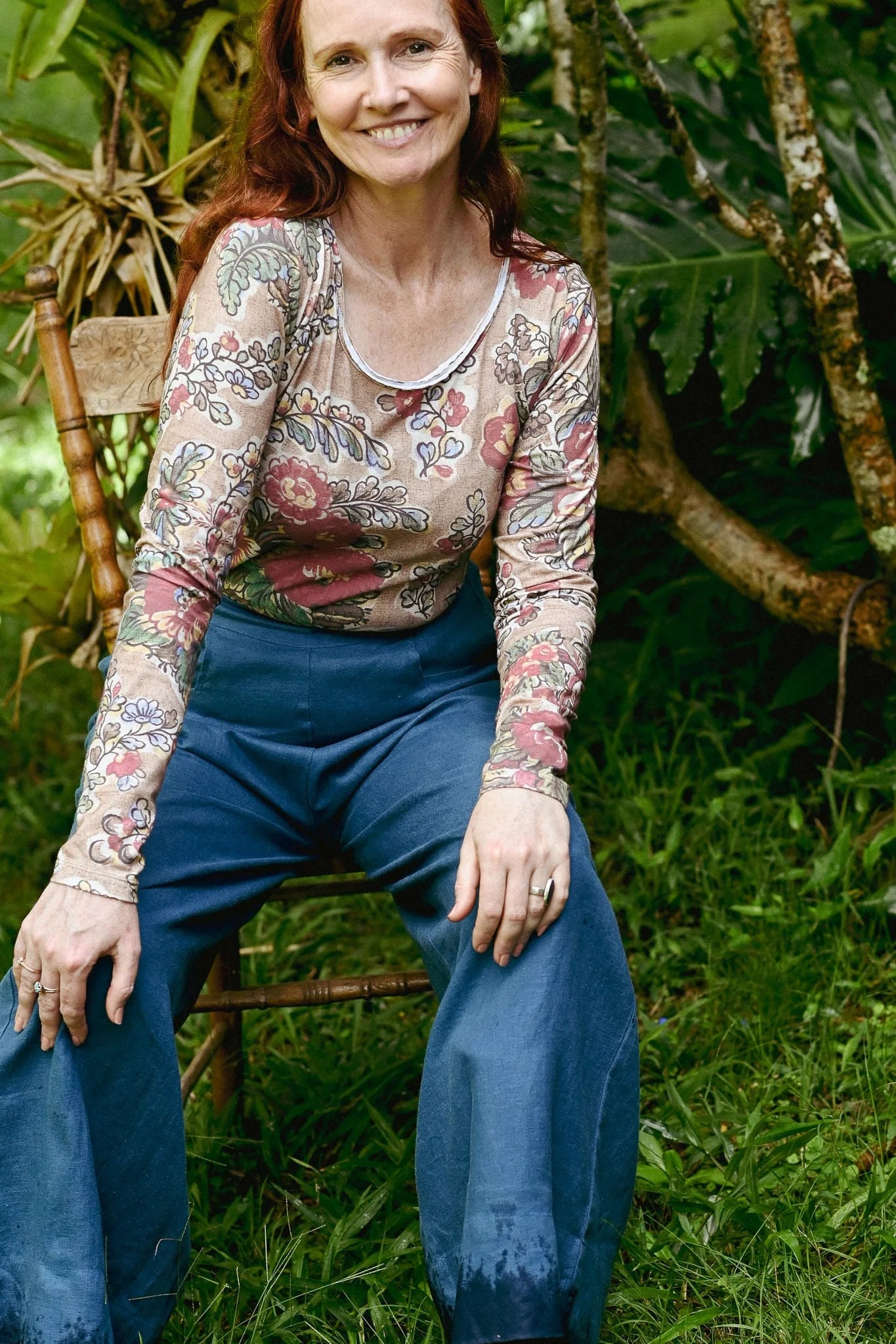 Ally Tee Tan Floral Tops Lazybones