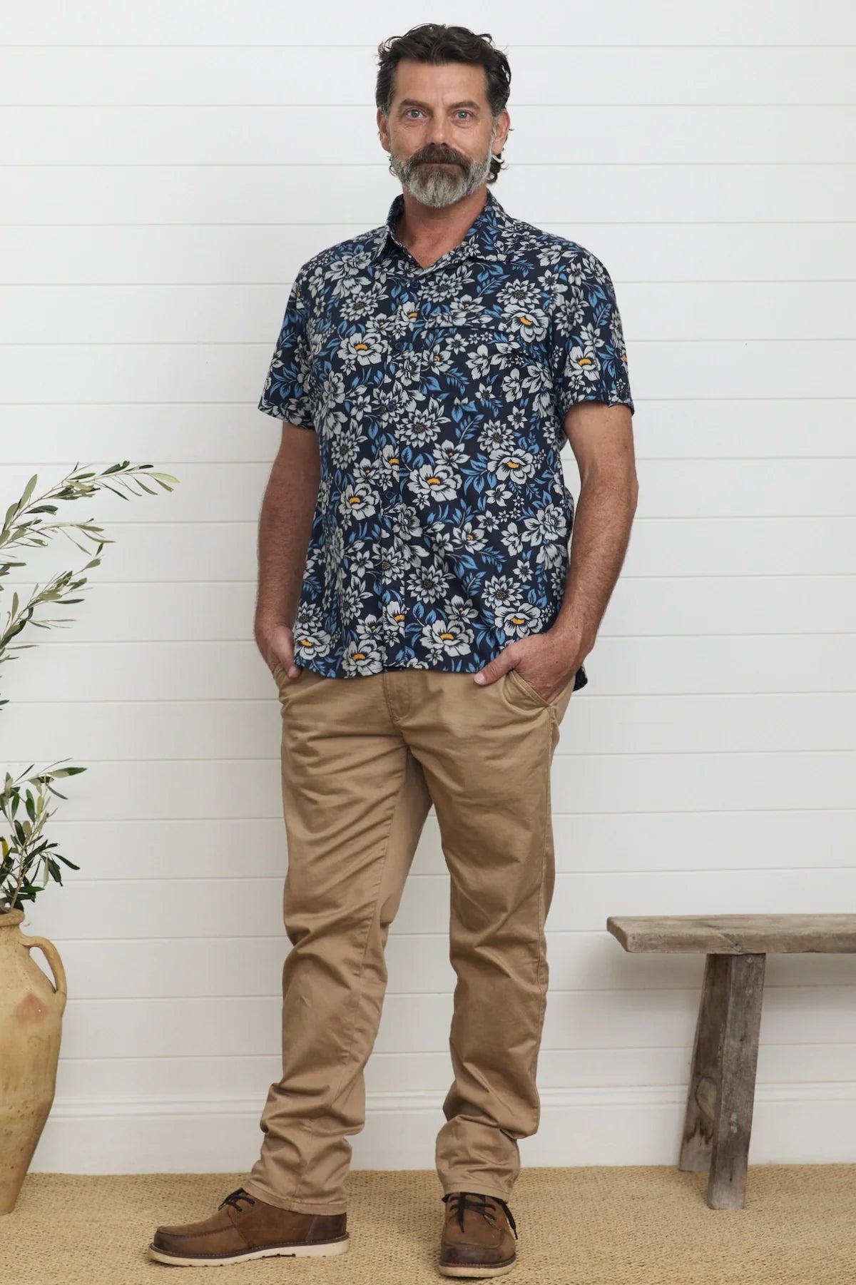 Mens Shirt Camellia Mens Tops MahaShe