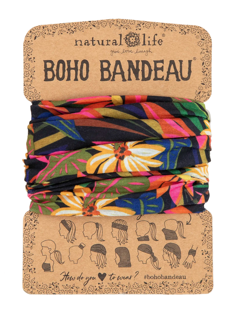 Boho Bandeau Black Tropical Bandeau Natural Life   