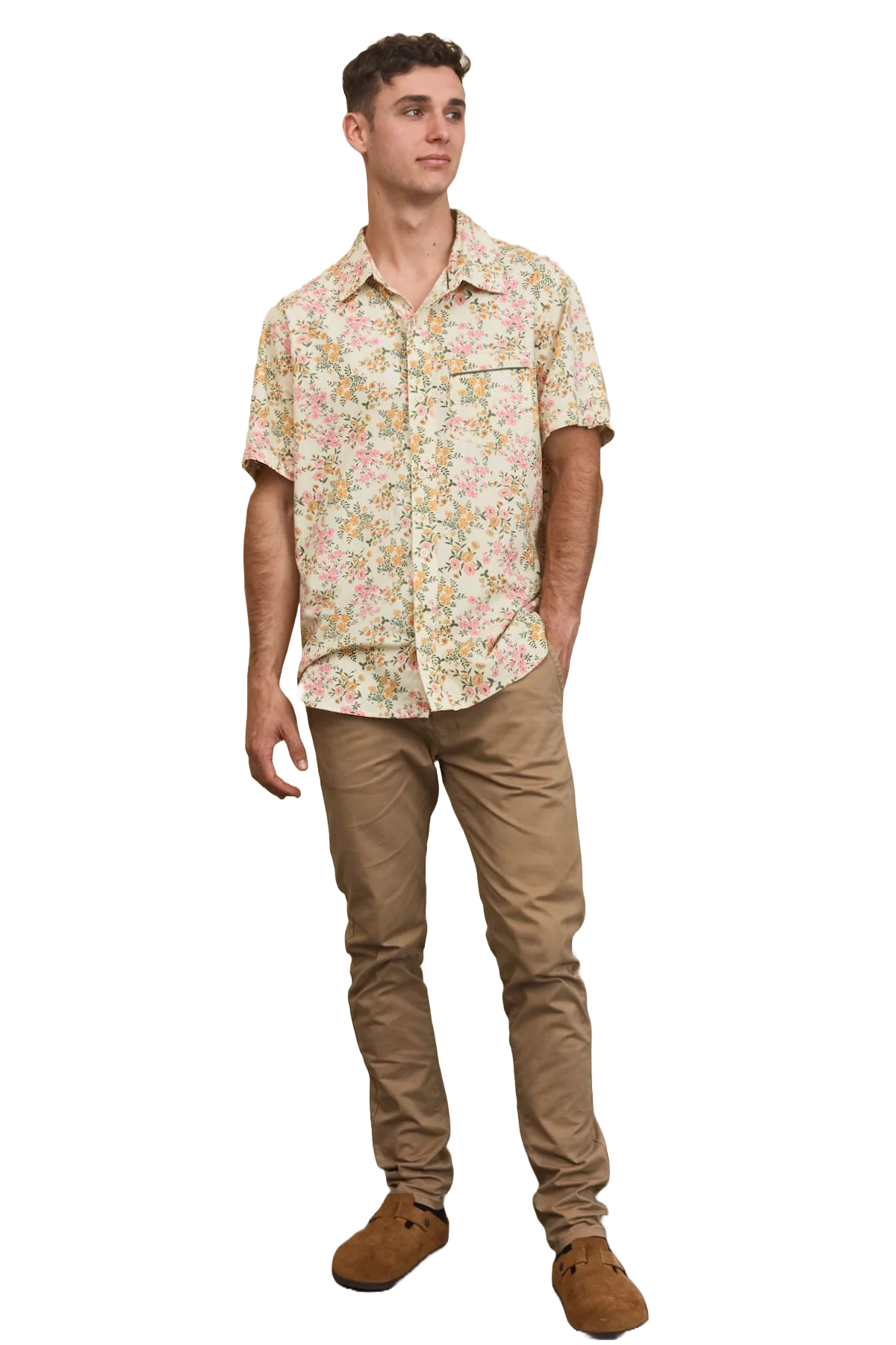 Men's Shirt - Fleur Mens Tops MahaShe S Chest: 104cm Length: 75cm