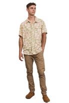 Men's Shirt - Fleur Mens Tops MahaShe S Chest: 104cm Length: 75cm