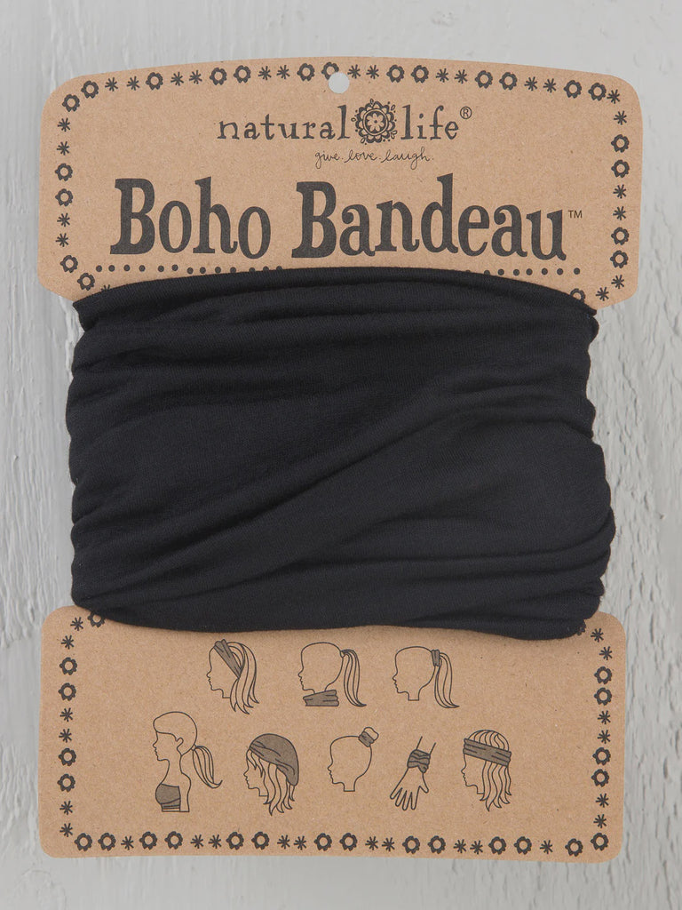 Natural Life Bandeau Solid Black Boho Bandeau Bandeau Natural Life