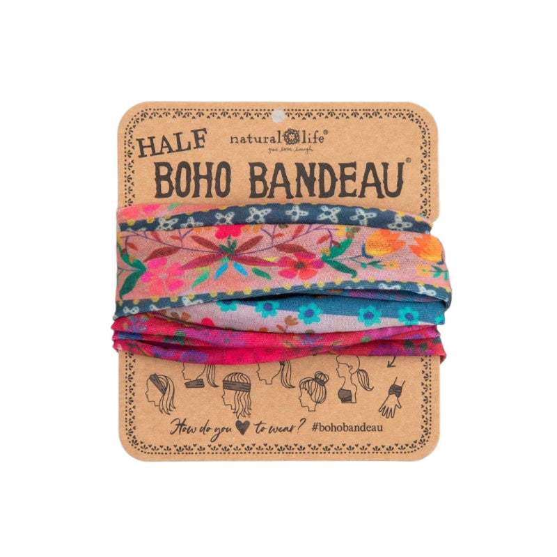 Boho Bandeau Half Pink/Blue Border Bandeau Natural Life   