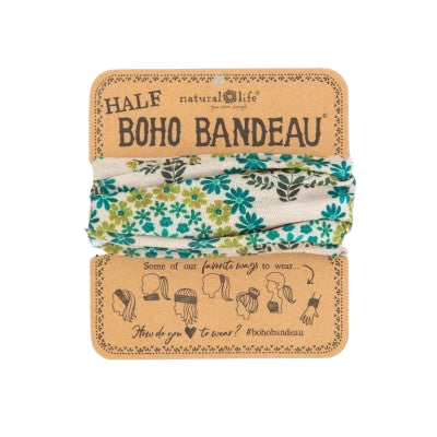 Boho Bandeau Half Cream Floral Medallion Bandeau Natural Life   