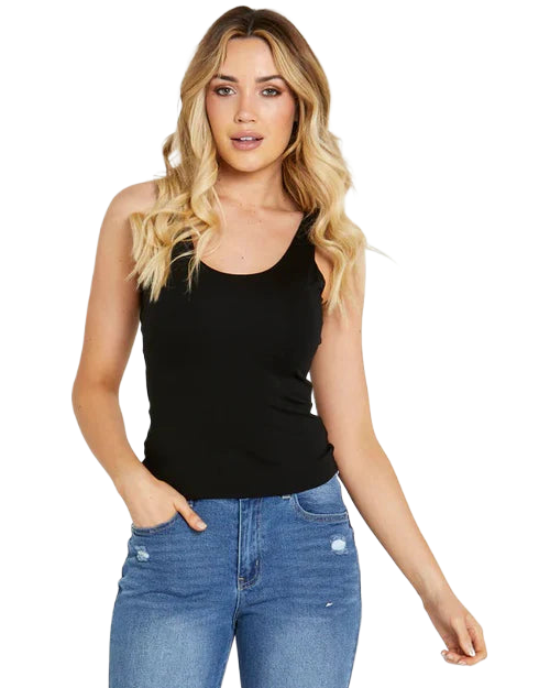 Cassie Singlet Black Tops Betty Basics   