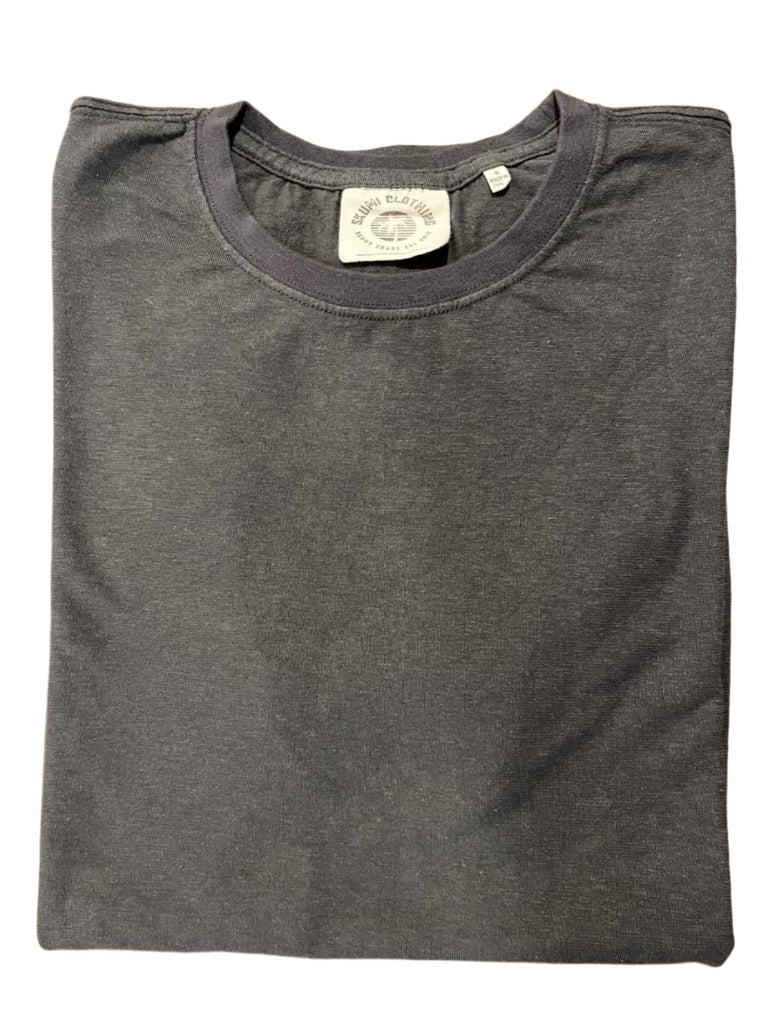 Charcoal : Hemp/ Organic Cotton Mens T-Shirt Mens Tops Skumi L