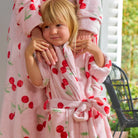 Kids Bath Robe Cosy Luxe Velvet Cherry Body Annabel Trends
