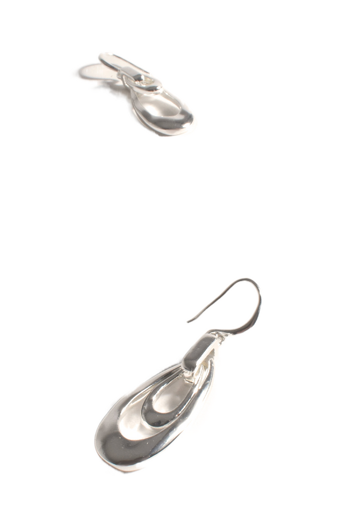 Metal Loops Hook Earring Silver Earrings Adorne   