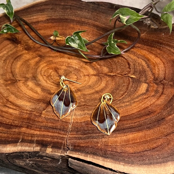 Holly Porcelain Earrings Brown Earrings Wolf and Clay