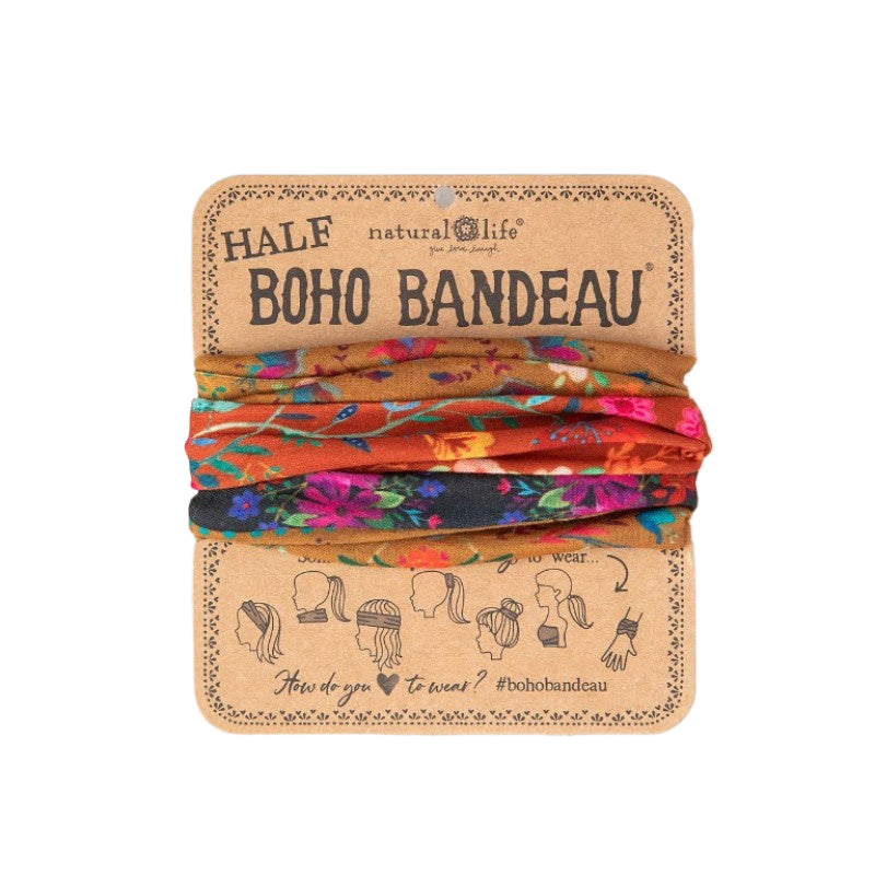 Boho Bandeau Half Rust/Tan Borders Bandeau Natural Life   