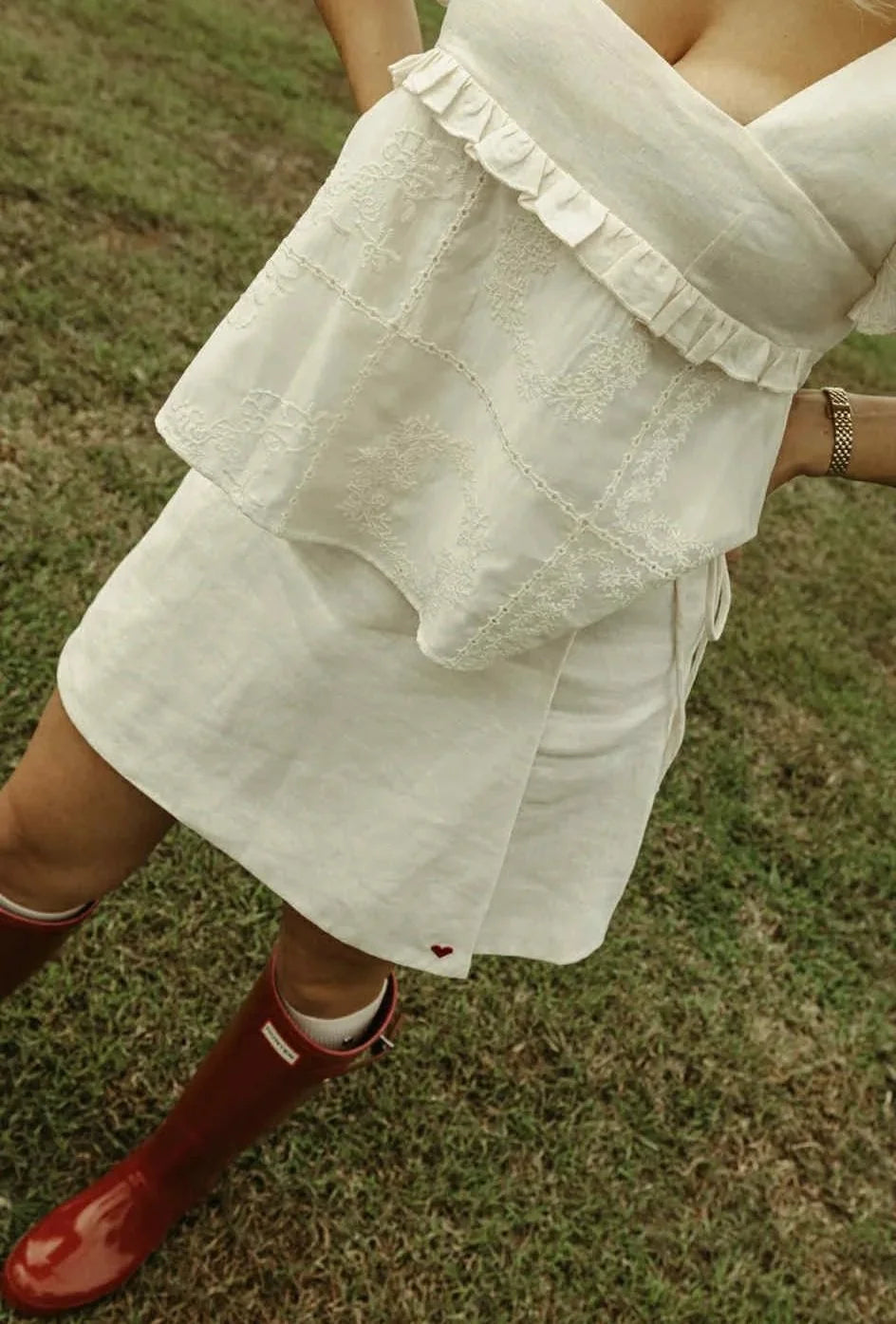 Adore Wrap Skirt White Skirts Jollou
