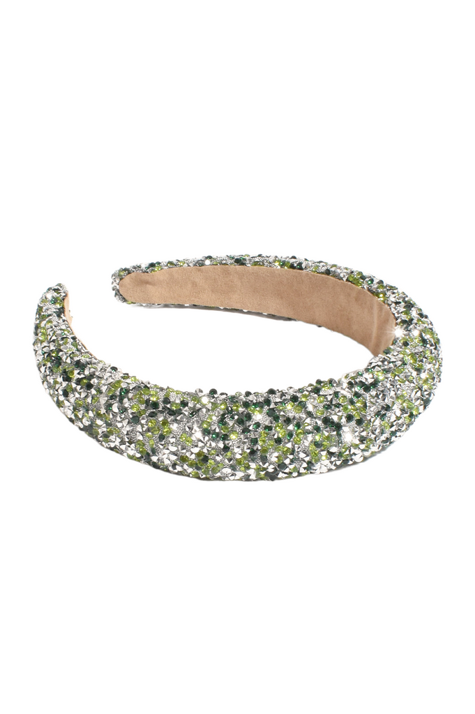 Dressy Diamante Event Headband Green Hair Adorne   