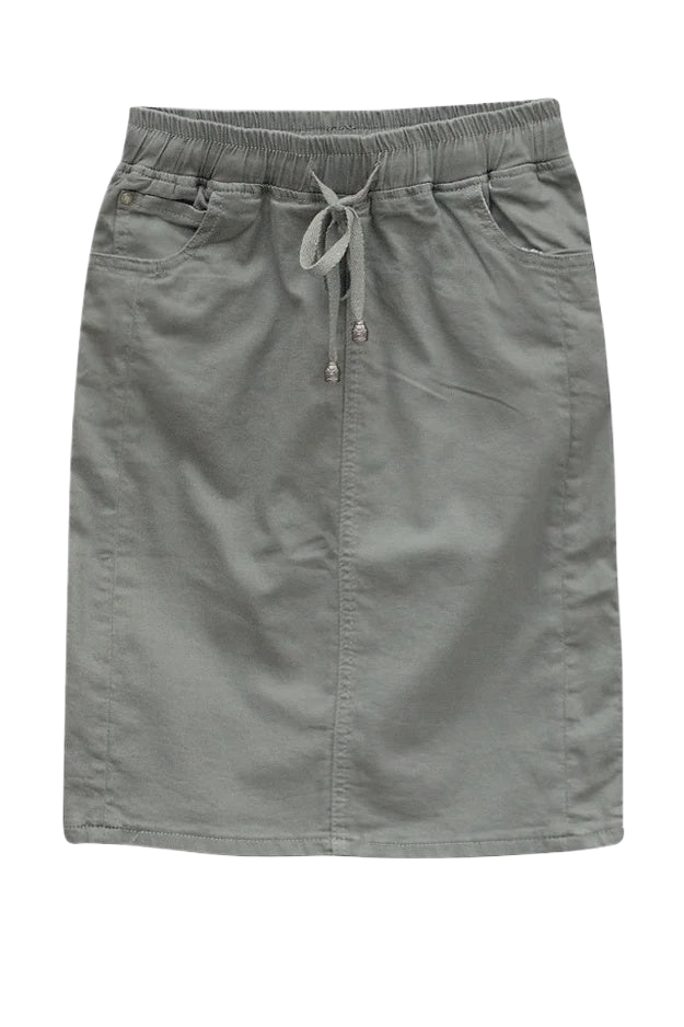 Country Denim Jogger Skirt Khaki Skirts Country Denim   