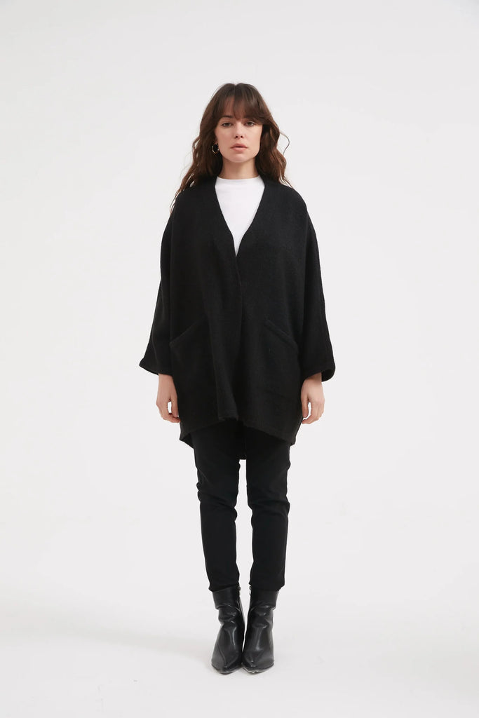 Deep V Magnetic Cardigan Black Jackets Tirelli   