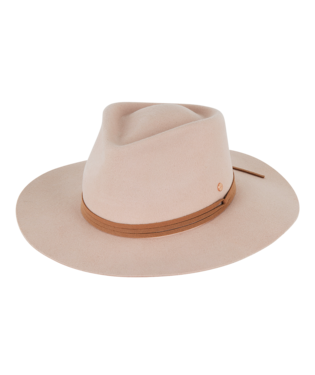 Alice Womens Wide Brim Fedora Light Apricot Hats & Millinery Kooringal S(56cm)  