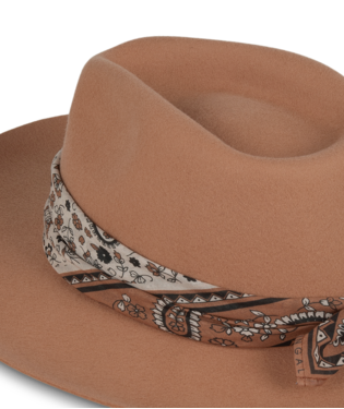 Goulburn Womens Wide Brim Fedora Terracotta Hats & Millinery Kooringal   