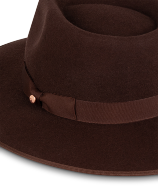 Tara Womens Mid Brim Fedora Chocolate Hats & Millinery Kooringal   