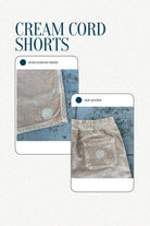 Cream Corduroy Shorts Mens Bottoms Skumi