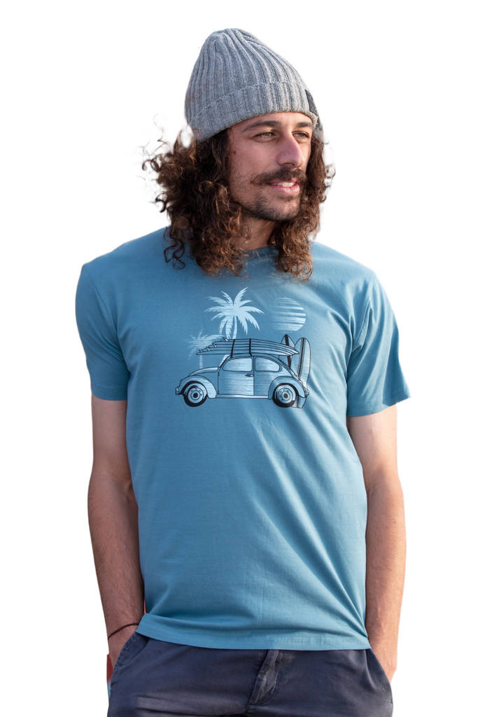 Skumi VW Slate Blue Mens T Shirt Mens Tops Skumi   