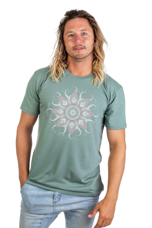 Skumi Mens Shirts Octopus Mandala Sage Mens Tops Skumi   