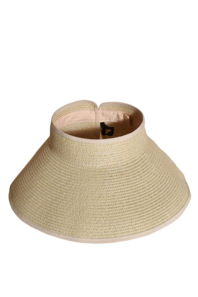 Belle Packable Sun Visor Cream Hats & Millinery Adorne   