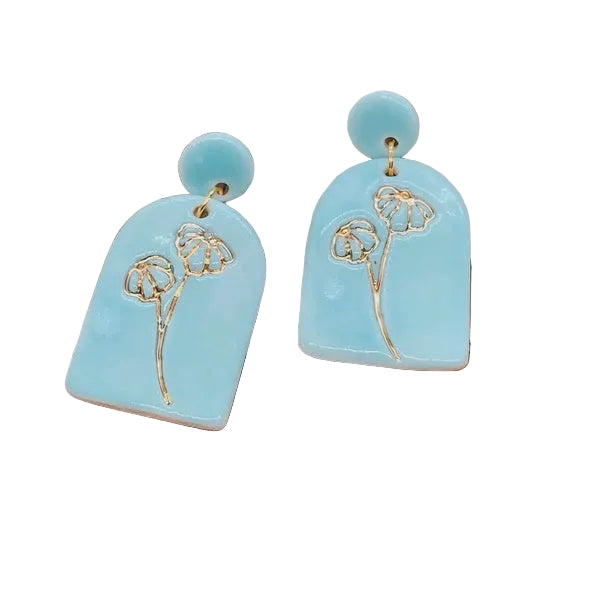 Lorelai Porcelain Earrings with Gold finish - No3 Earrings Wolf and Clay